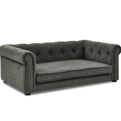 Comfortable Large Dog Bed, Elevated And , Modern Style, Dark Grey, - Cover Grey Couch, For Pets, -Wicking
