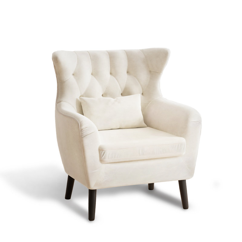  Causeuse 2 pièces en velours avec fauteuil, Beige