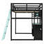 Lit mezzanine double en bois avec bureau intégré, tablettes, lumières DEL, ports USB et panneau perforé personnalisable-1783178356
