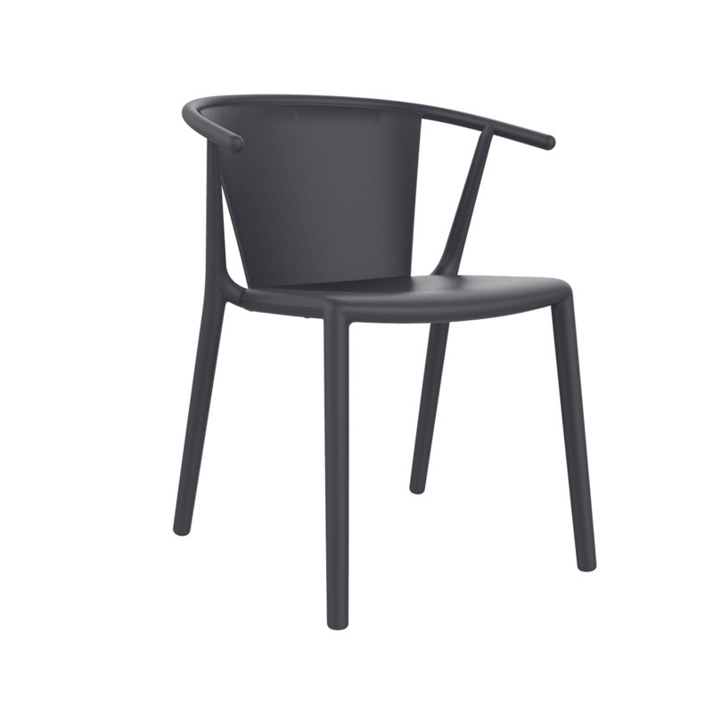 Steely Outdoor Dining Armchair, Dark Gray
