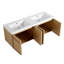 Meuble-lavabo mural 60 po avec double lavabo en résine, 4 portes à fermeture douce, chêne original, contreplaqué (KD-PACKING)