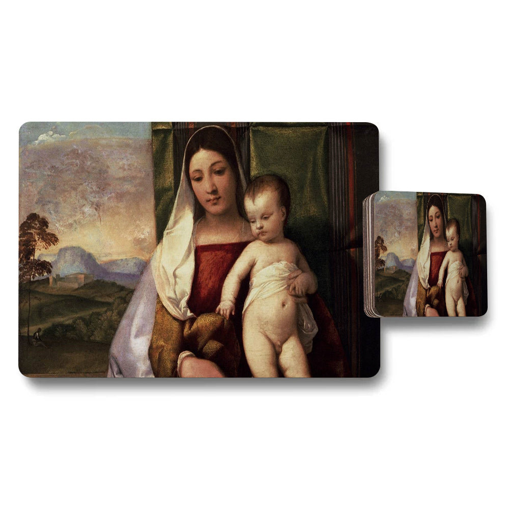 Madonna and Child Placemats and Coaster Set Artwork