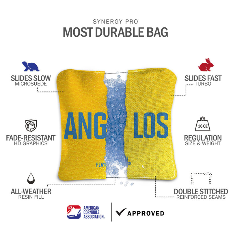 Sac de cornhole Los Angeles, Jaune