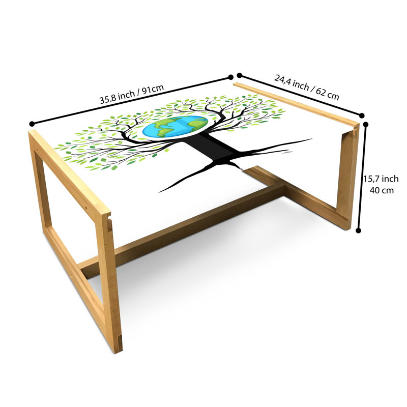 Inori Trestle Coffee Table, 40cm H x 91cm W x 62cm D