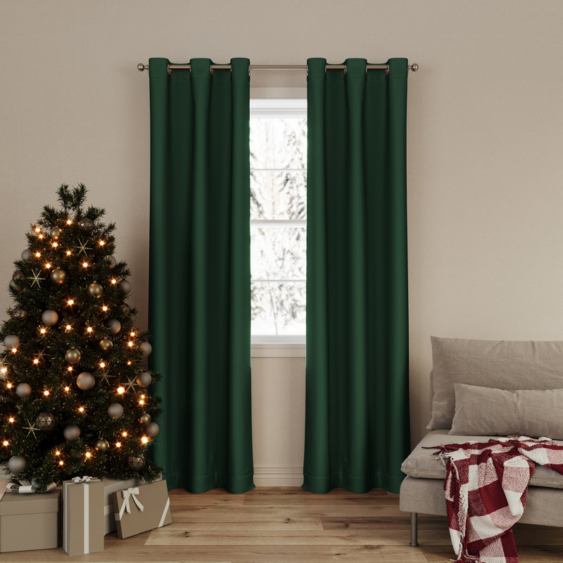 Panneau de rideau obscurcissant avec œillets Nallani, L 37 po x L 63 po, Evergreen