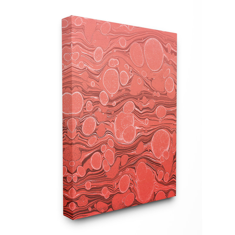 « corail soixante-vent » par daphné polselli, impression lampe de lave, H 20 po x l 16 po x P 1,5 po, Toile tendue