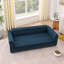  Grand canapé-lit rembourré pour chien avec dossier capitonné à accoudoirs arrondis et garniture cloutée décorative, bleu foncé-134447804