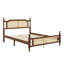 Lit en bois avec tête et pied de lit en rotin, avec plateforme centrale améliorée-2009403329