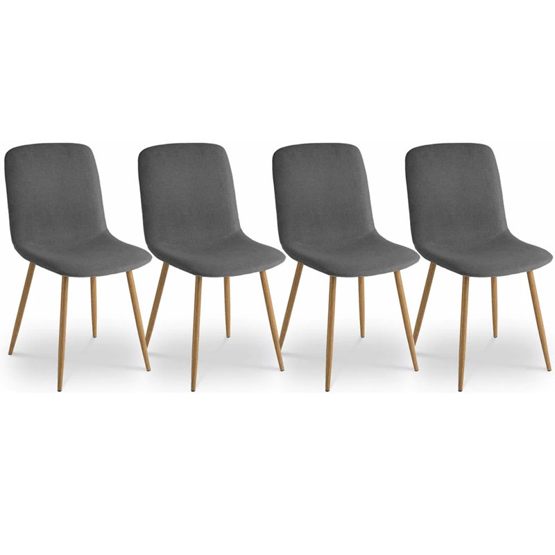 Algarin 47cm H Linen Upholstered Side Chair, Grey