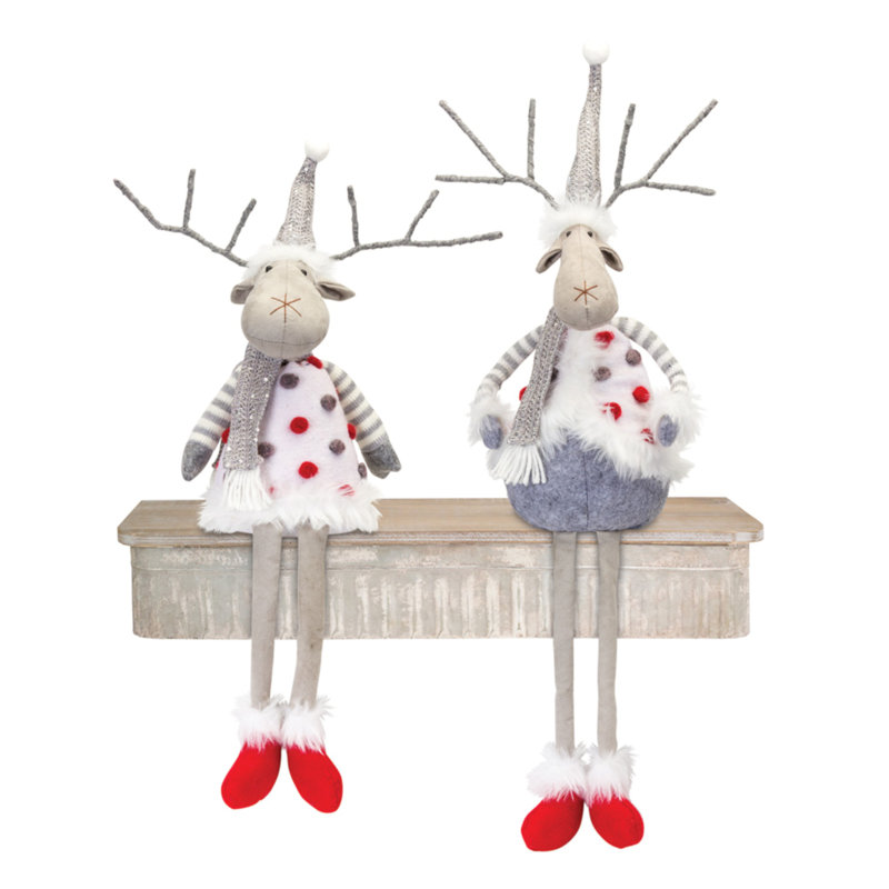 Christmas Deer Stuffed Holiday Accent