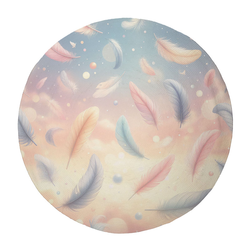 Tapis tressé Airy Feathers, Rond 5 pi