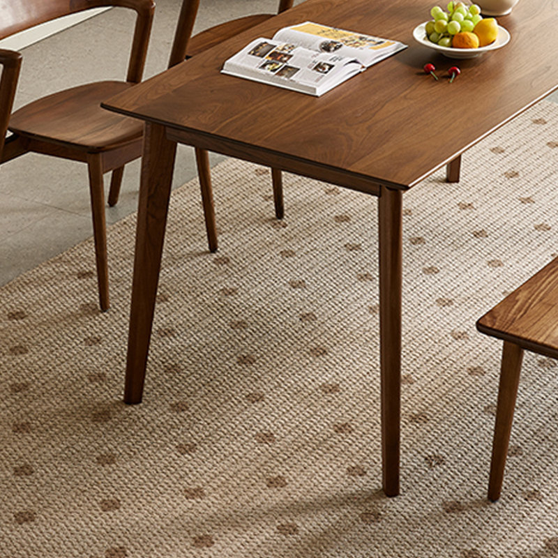 Simple Rectangular Walnut Dining Table, 29.52"H x 70.86"L x 35.43"W