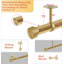 Curtain Rod Holder Bracket 1''Dia,Closet Rod Holders Wall Mount,Ceiling Mounted Curtain Rod Flange Brackets,Ceiling Curtain Rods Brackets For Bathroom Curtain,Stainless Steel Gold Finish,4 Pcs-1407805463
