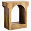 Design arqué, 2 tables de thé, hall d'entrée en bois de style Mid-Century moderne, qualité E1, grattage, eau, table design facile à assembler en brun rustique, assemblage rapide pour la décoration intérieure