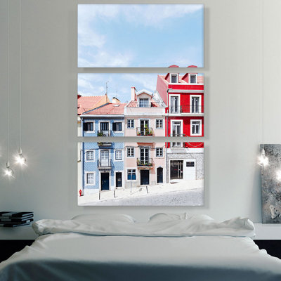 " Colorful Townhouses On A Hill Lisboa Portugal "