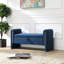 Banc de bout moderne avec accoudoirs et rangement, grand tabouret de repose-pieds rembourré, banc de meuble-lavabo de fenêtre confortable pour salon, chambre à coucher, dortoir, table basse, bleu marine Teddy-125538233
