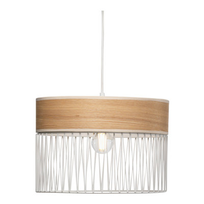 Letendre 1 - Light Wood/Clear Cylinder Pendant