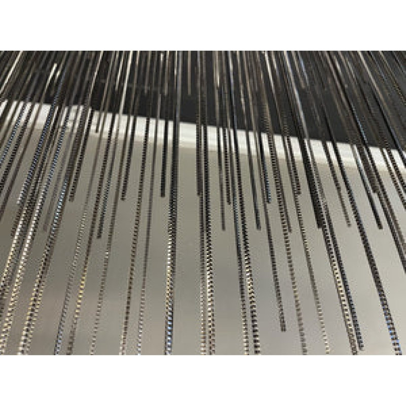 Luminaire suspendu léger en métal fabriqué à la main avec chaînette, Nickel, Argent