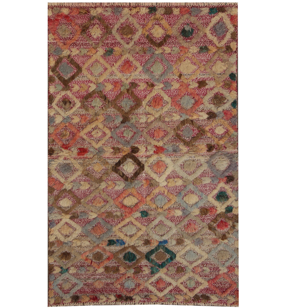 Geometric Hand Knotted 124cm X 195cm Area Rug