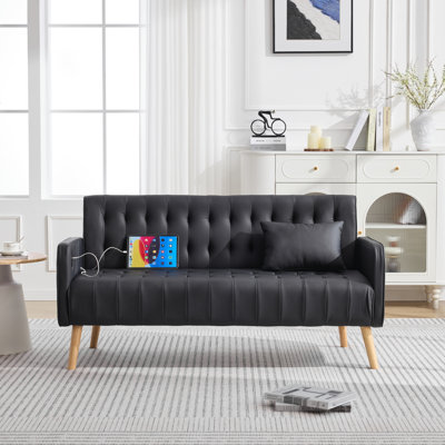 Chloe-Nicole 57.48'' Faux Leather Loveseat