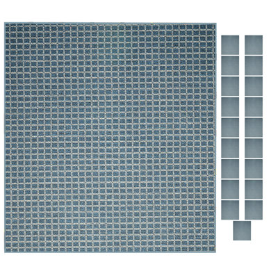 Tapis bleu marine intérieur / extérieur en polyester touffeté à la machine Taryll