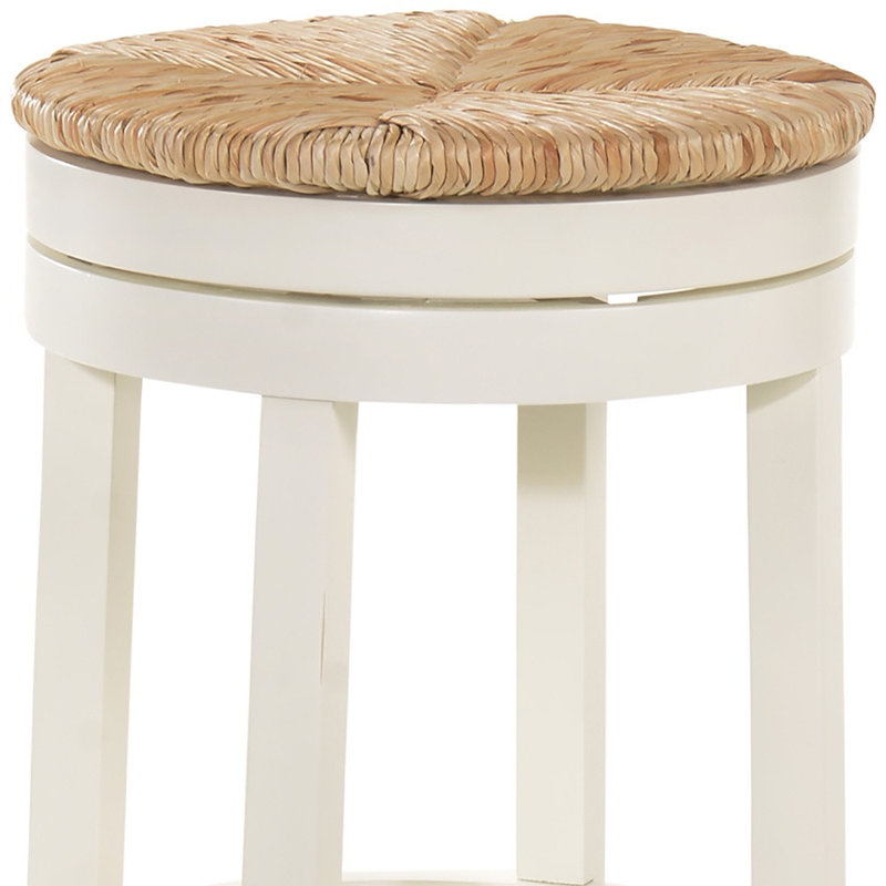 Tabouret de bar et de comptoir Tamasin, Tabouret de comptoir (siège d'une hauteur de 24 p, Missouri - blanc