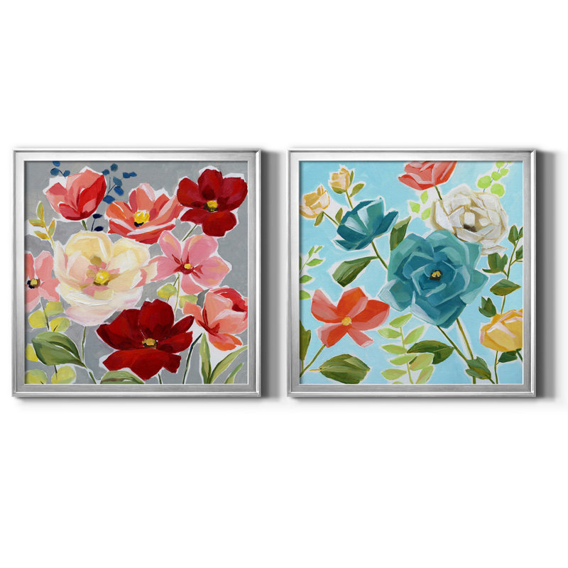 «Modern Garden I», reproduction de photo sur toile 2 pièces, H 17,5 po x l 35 po x P 1,5 po, Argent