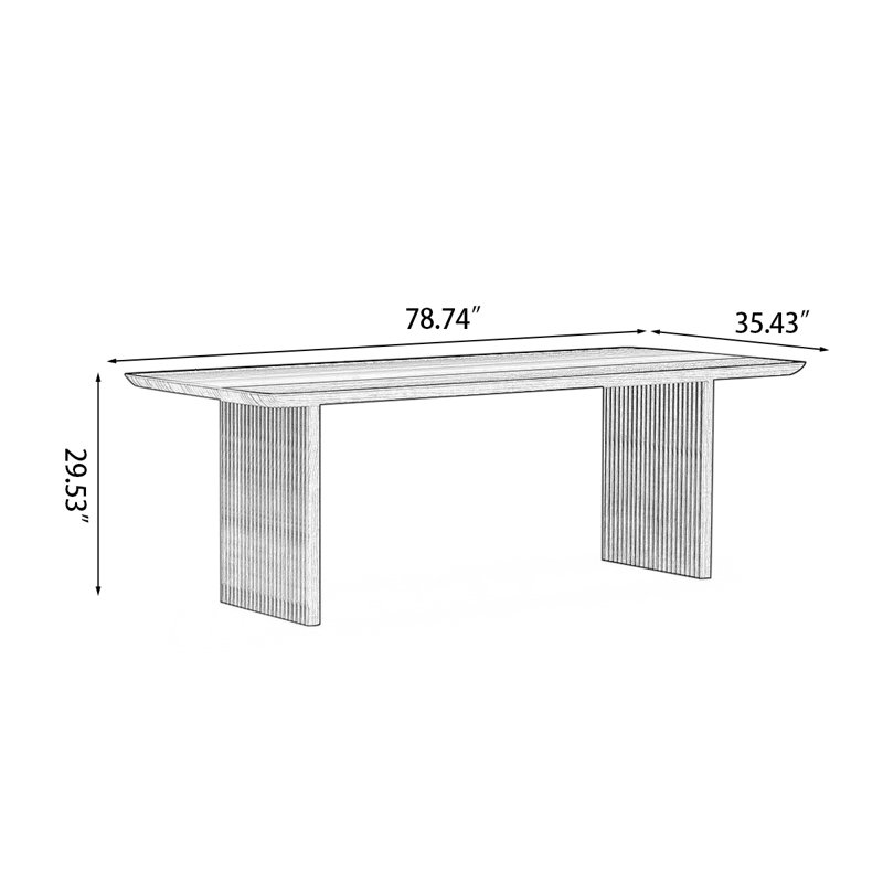 Table de salle à manger Modern, H 29,53 po x L 78,74 po x l 35,43 po, Marron foncé