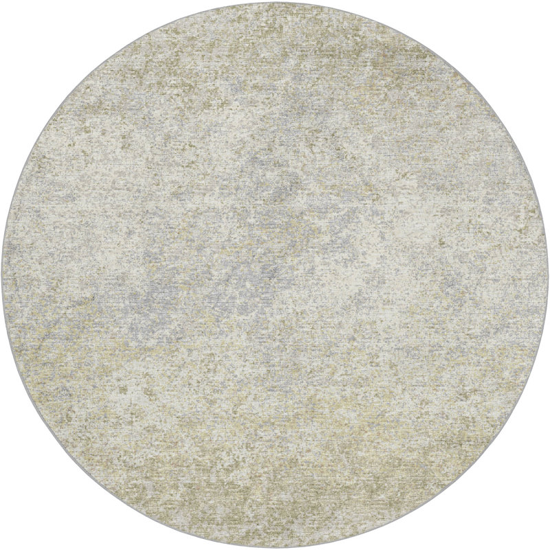 Tapis à poils longs de qualité supérieure lavable à la machine Dream Dream, Beige, Rond 8 pi