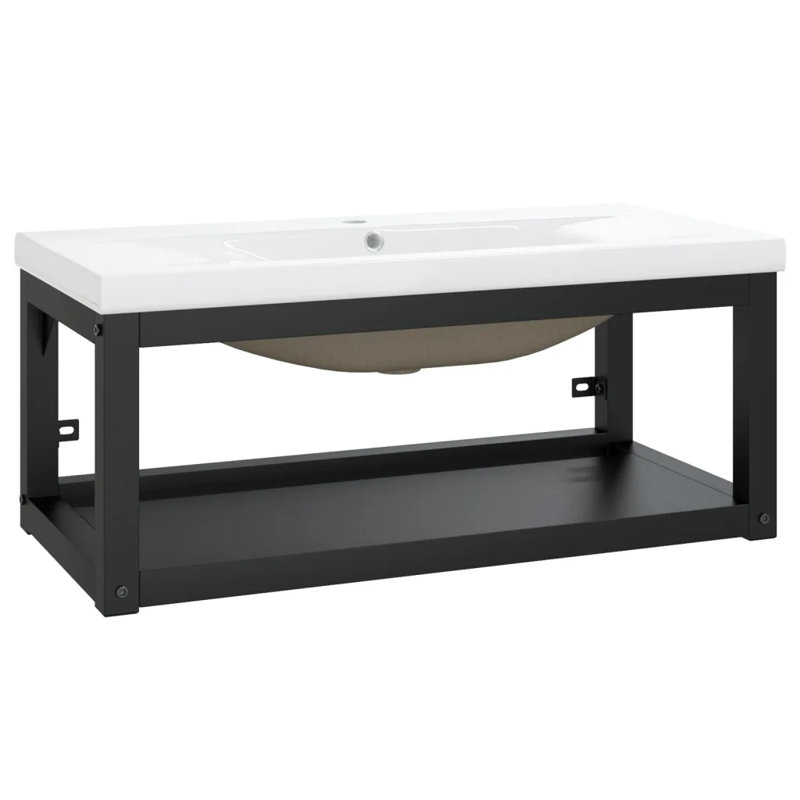 Harshi 81cm Single Bathroom Vanity Base Only, Black