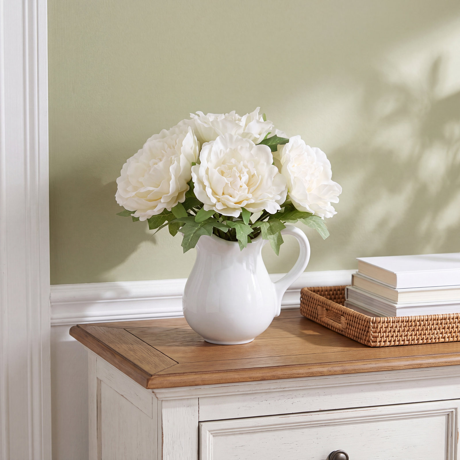 Olveston Peony Floral Arrangement, White