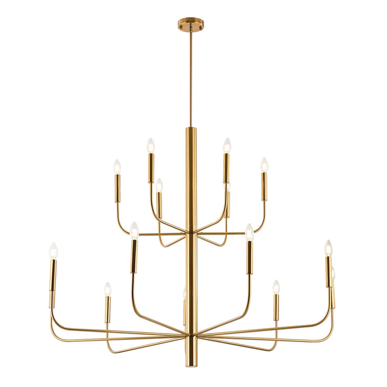 Yanibel 15-Light 2-Tier Minimalist Candlestick Chandelier
