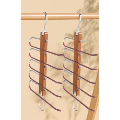 Porte-pantalons pliable en bois massif