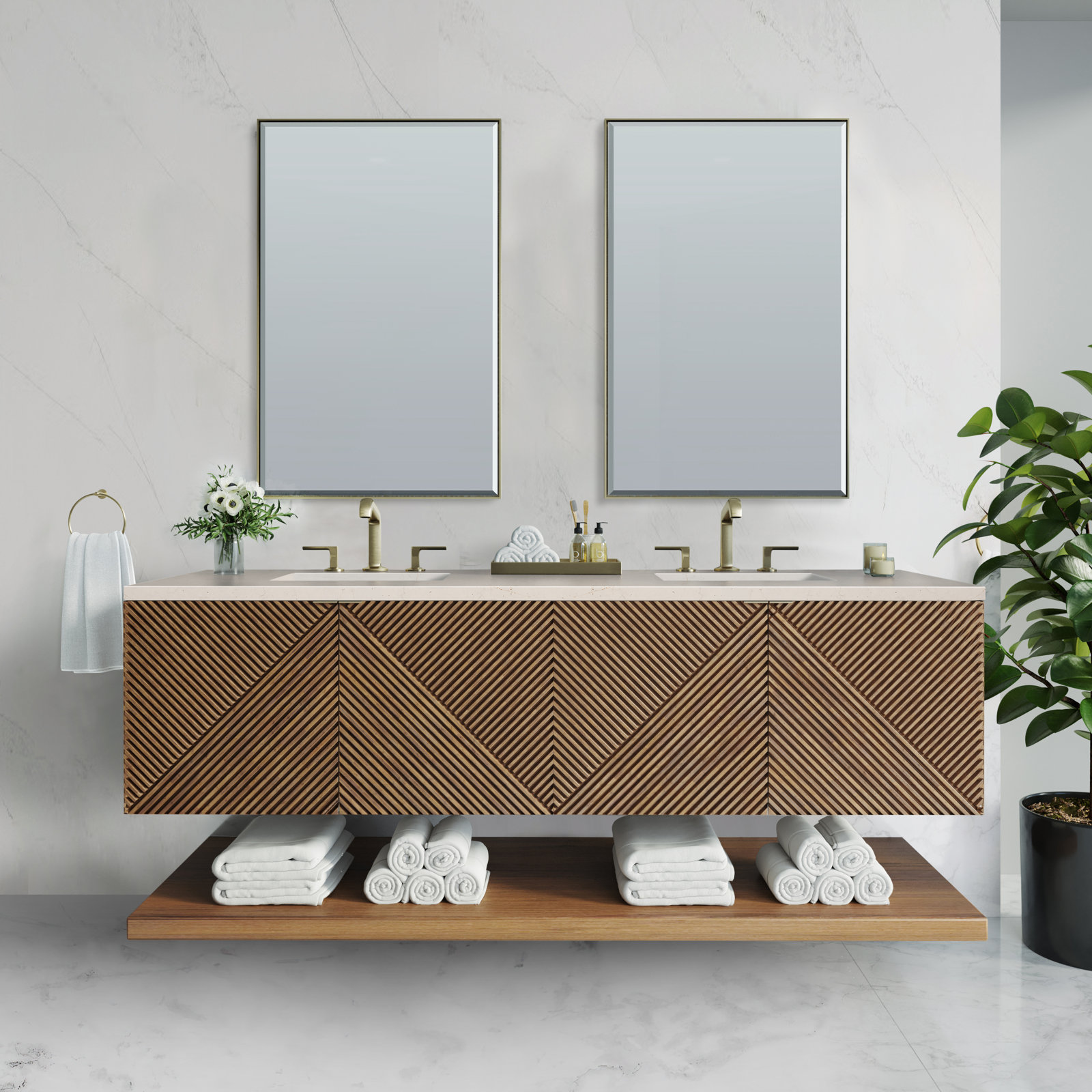 Marcello 72'' Double Bathroom Vanity, Parisien Bleu, 8" Widespread