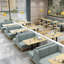 Banc rembourré en similicuir Modern Light Luxury