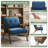 Balom Retro Button Tufted Upholstered Arm Chair with Angled Wood Frame-354018670