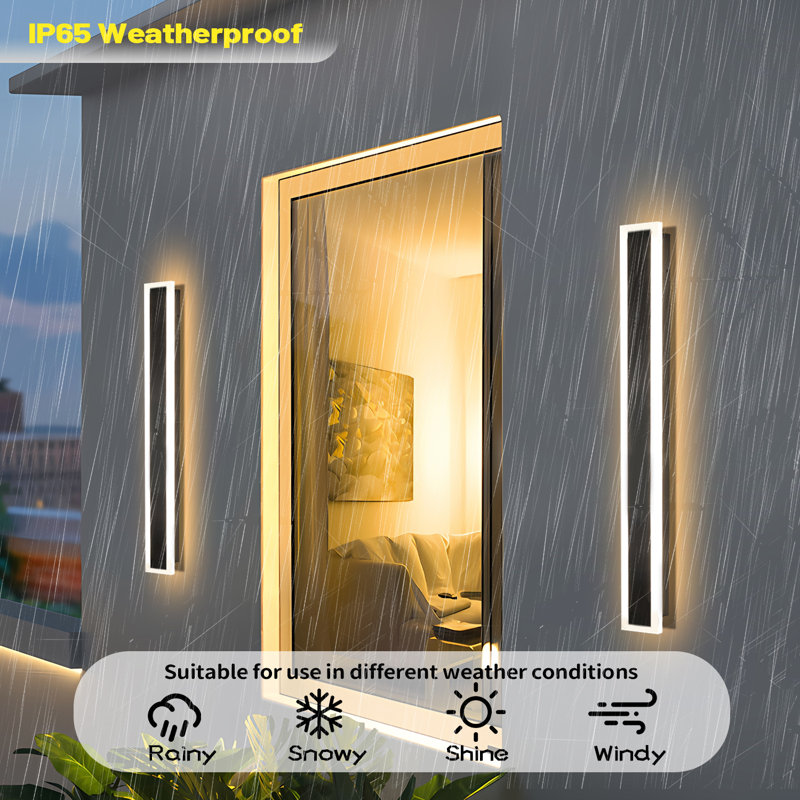 Modern Outdoor Wall Sconce LED Dimmable Outdoor Wall Lights IP65 Waterproof Outdoor Sconces Wall Lighting for Porch Garage