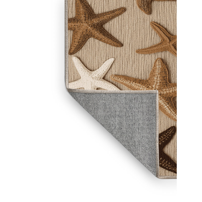  Tapis bord de mer lavable Starfish Collection, Rectangle 4pi x 6 pi