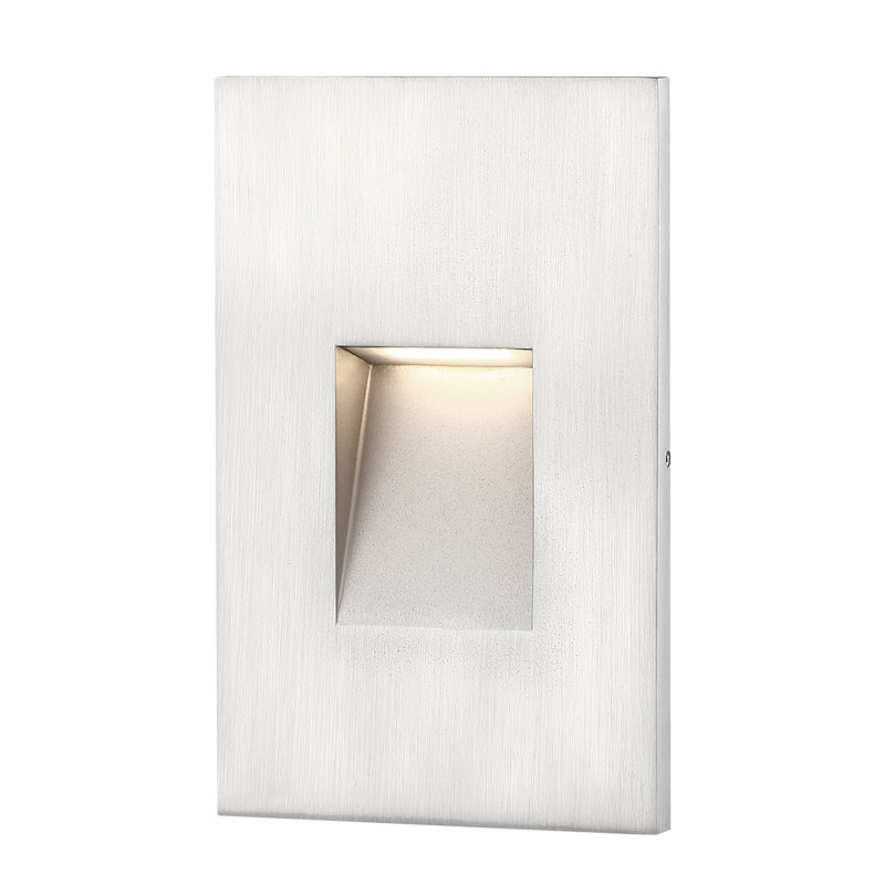 Brushed Nickel Vertical Recessed LED Step Light