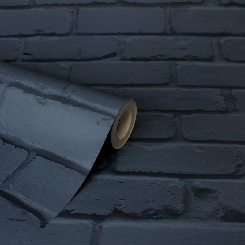 Pungoteague 1.7m x 2.5cm Wallpaper Roll, Navy