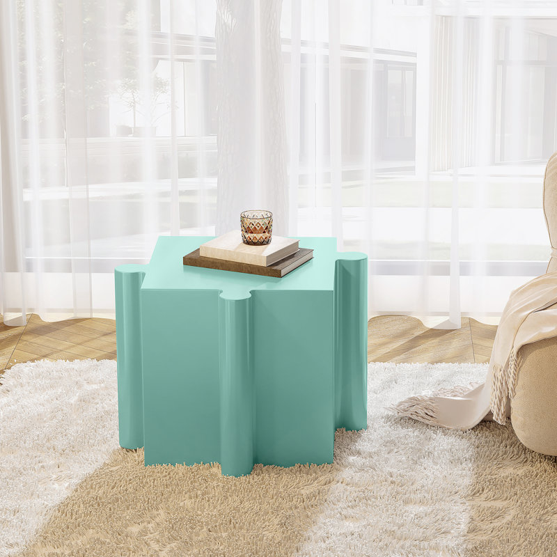 Ensemble de 3 tables de bout, tables d'appoint pour l'intérieur et l'extérieur, Vert clair