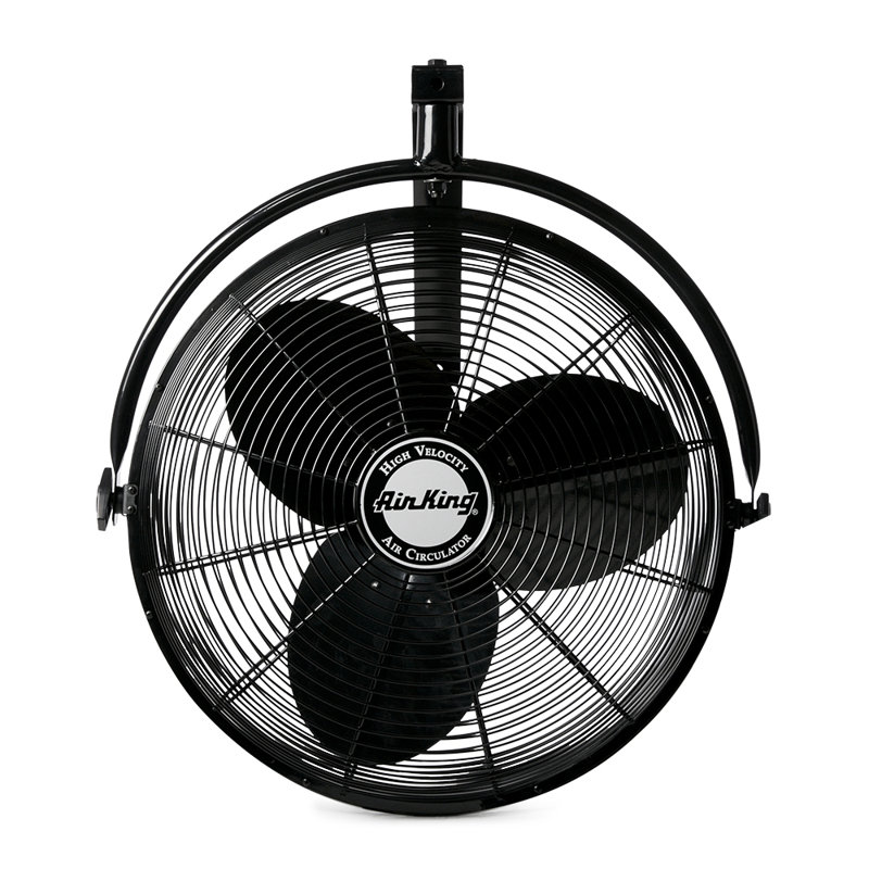 Air King 3-Speed Non-Oscillating Enclosed Steel Wall Mount Fan, 29.5'' H X 16.5'' W X 26.5'' D