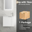 Petit meuble-lavabo de 22 po avec lavabo en céramique, fixation murale, porte à fermeture en douceur, style élégant pour salle de bain