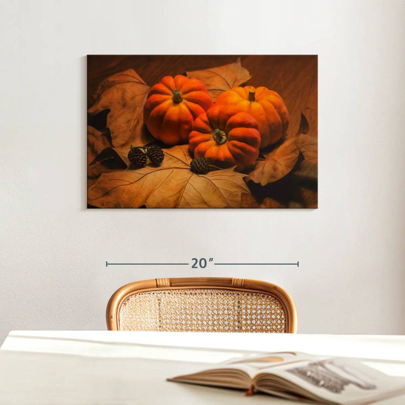 Pommes de pin et citrouilles Yarlin, H 16 po x l 24 po