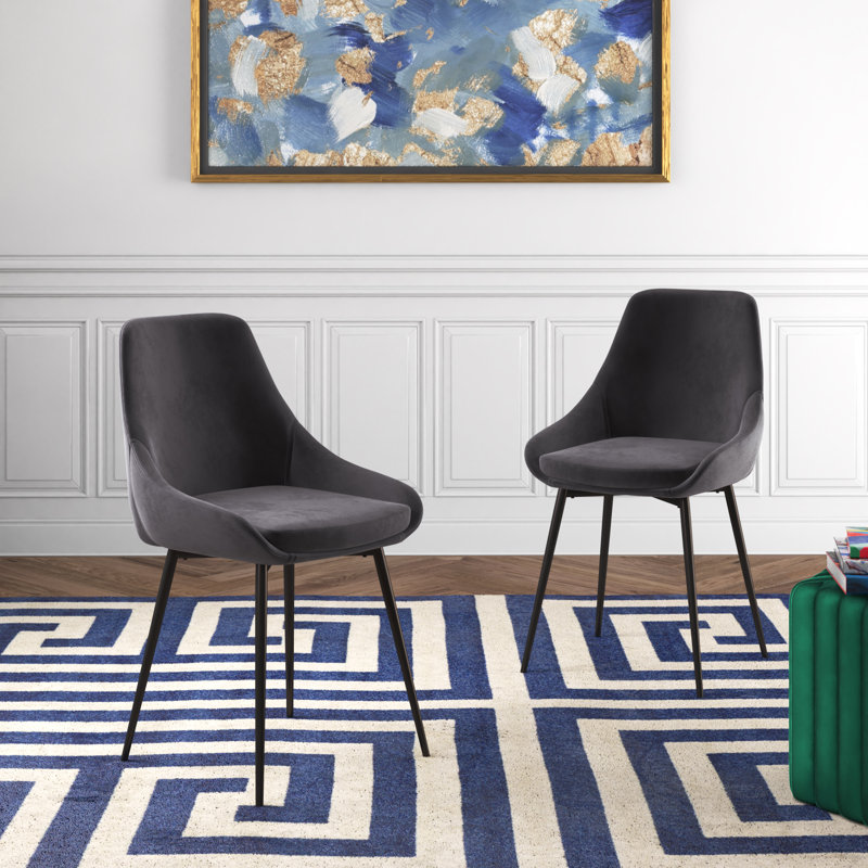 Chaise d'appoint rembourrée en velours Veronica, Gris