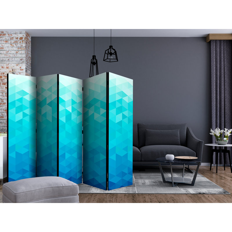 225cm W x 172cm H 5 - Panel Wood Folding Room Divider