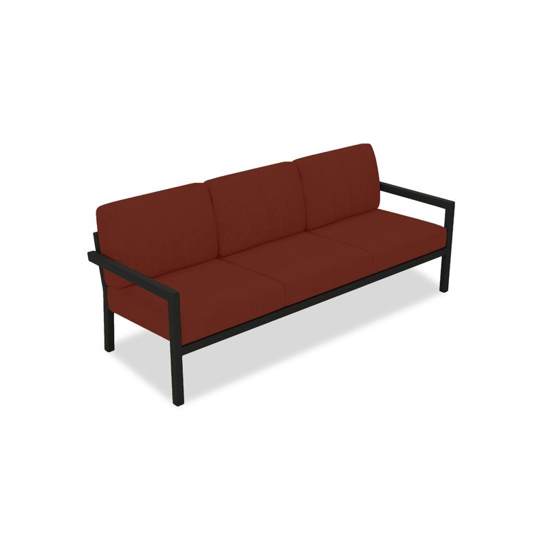Vivant 83" Wide Outdoor Patio Sofa with Sunbrella® Cushions, Black, Canvas Charcoal Sunbrella® Canvas