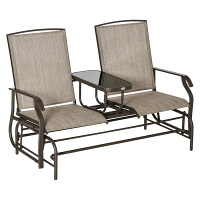 Banc oscillant avec table centrale Outsunny