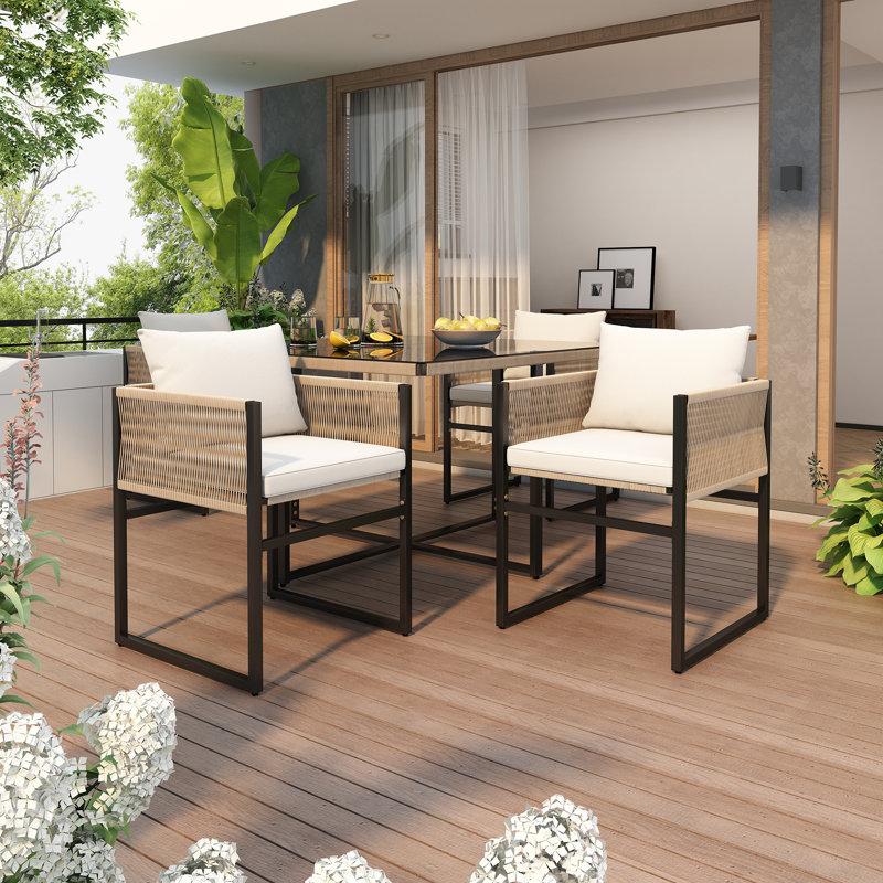 4 - Person Patio Dining Set with Square Table