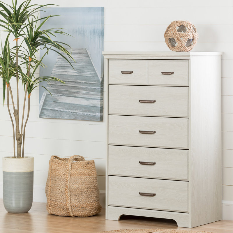 Versa 5 Drawer Chest, White